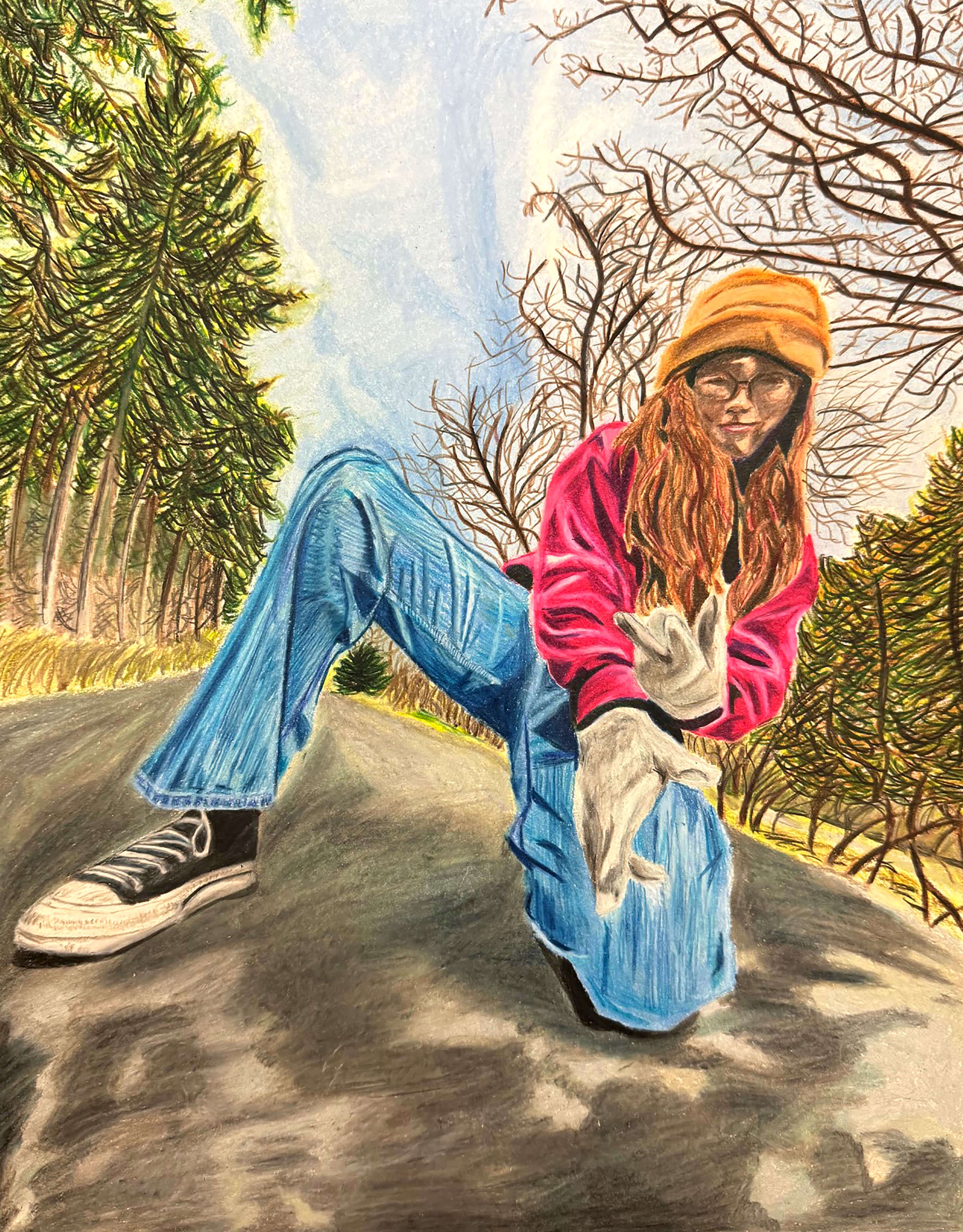 Cam in color pencil